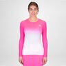 Crew Gradiant Longsleeve Damen-Pink,Wei&szlig;