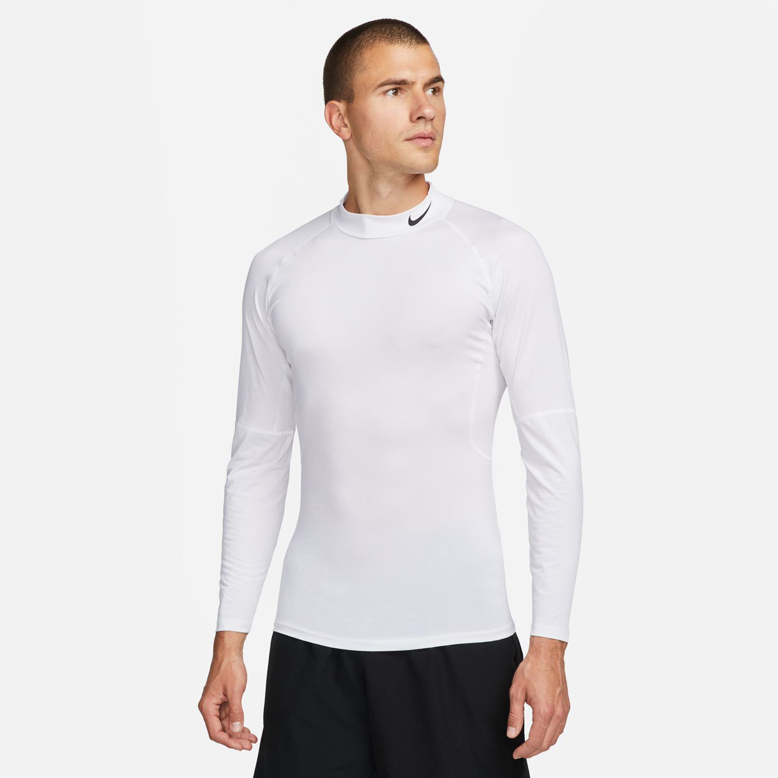 White dri fit long sleeve shirt best sale