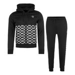 Sergio Tacchini Bekleidung Sergio Tacchini Mosaico Hoody Trainingsanzug Herren-Schwarz,Weiß