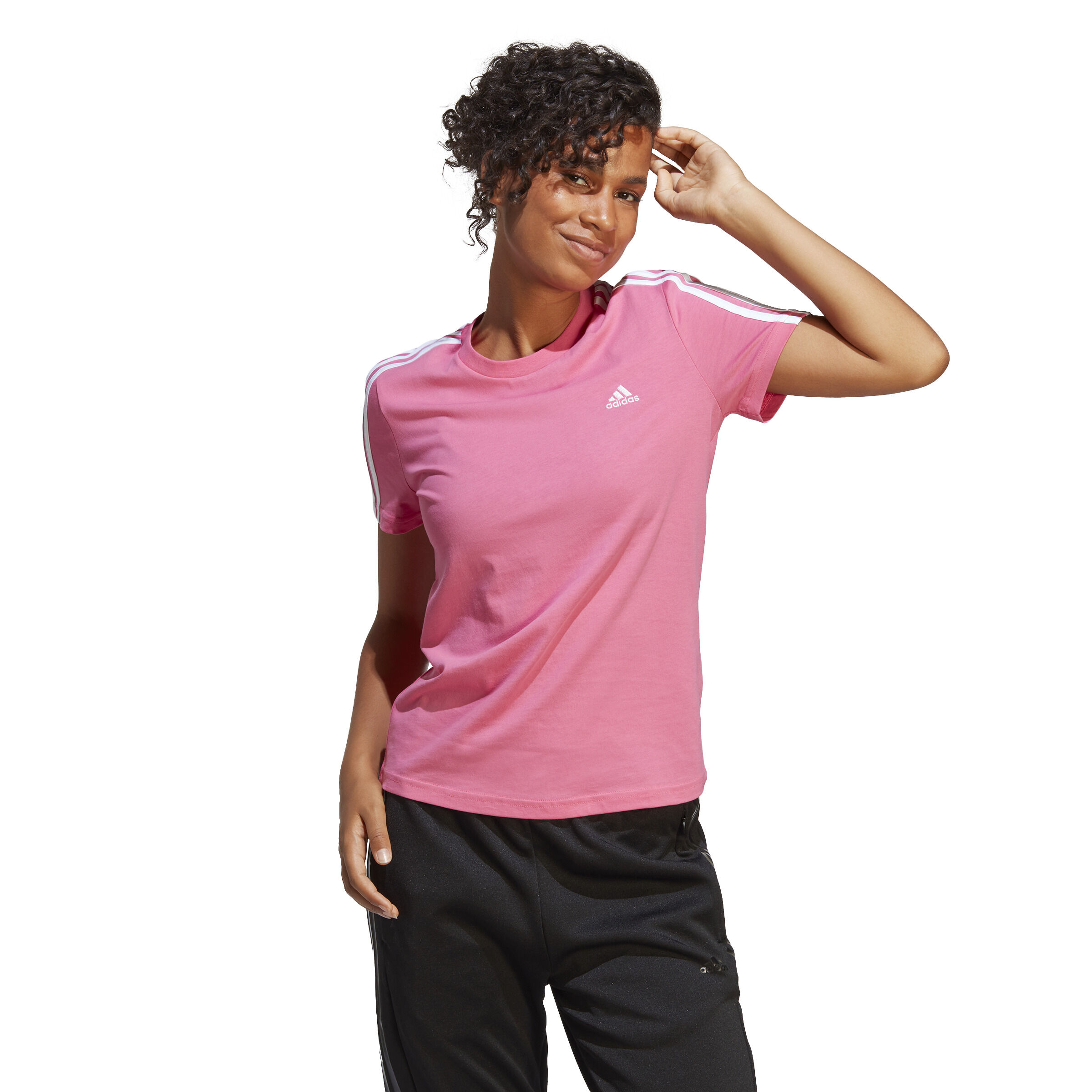 Adidas damen t cheap shirt essentials 3 stripes