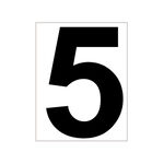 Tegra Platzbedarf Tegra Platzziffer 5 Schild-Wei&szlig;,Schwarz