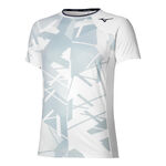 Mizuno Tennisbekleidung Mizuno Daybreakers Shadow Graphic T-Shirt Herren-Wei&szlig;,Grau