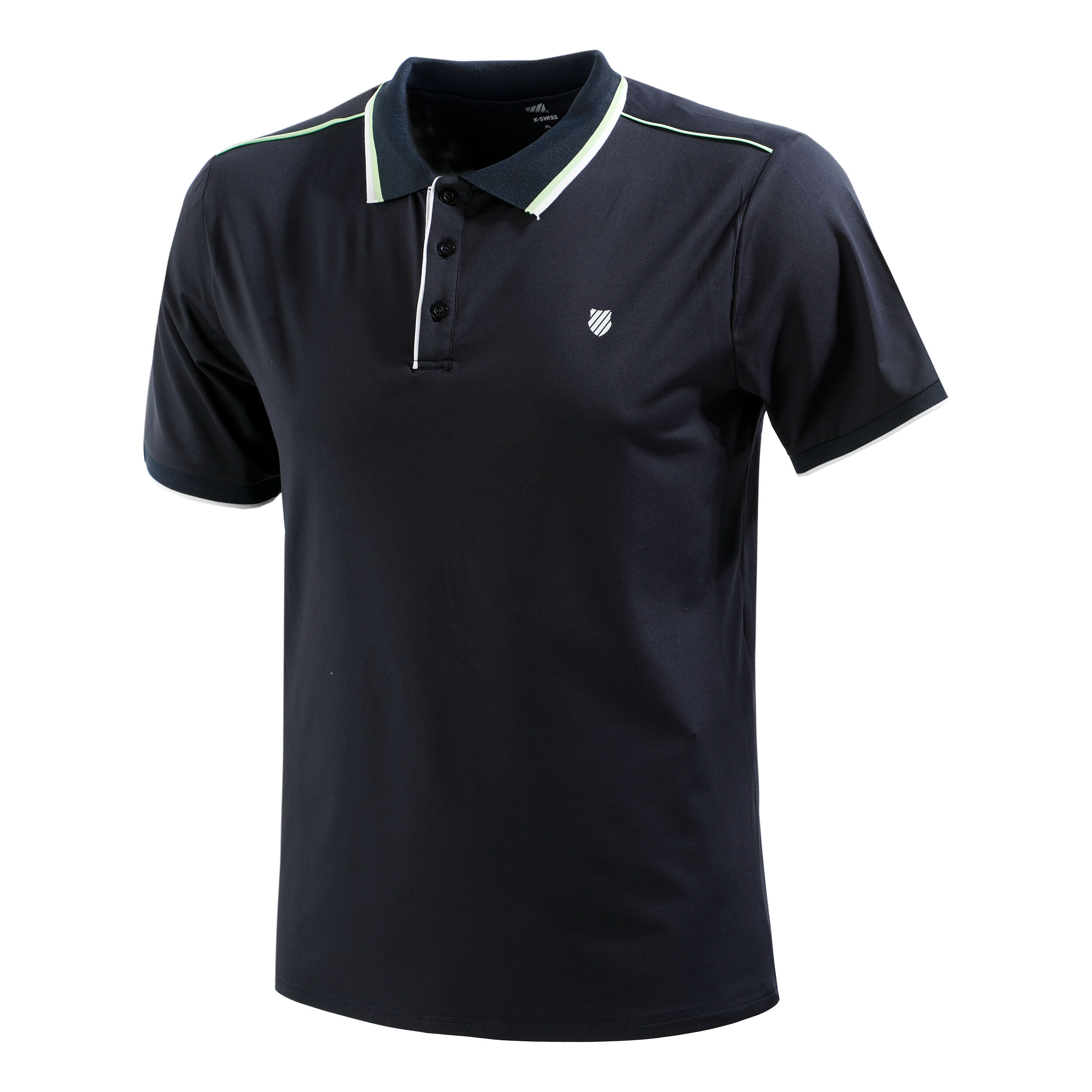 K-Swiss Herrentennispoloshirt dunkelblau weiss rot neu mit Etikett 