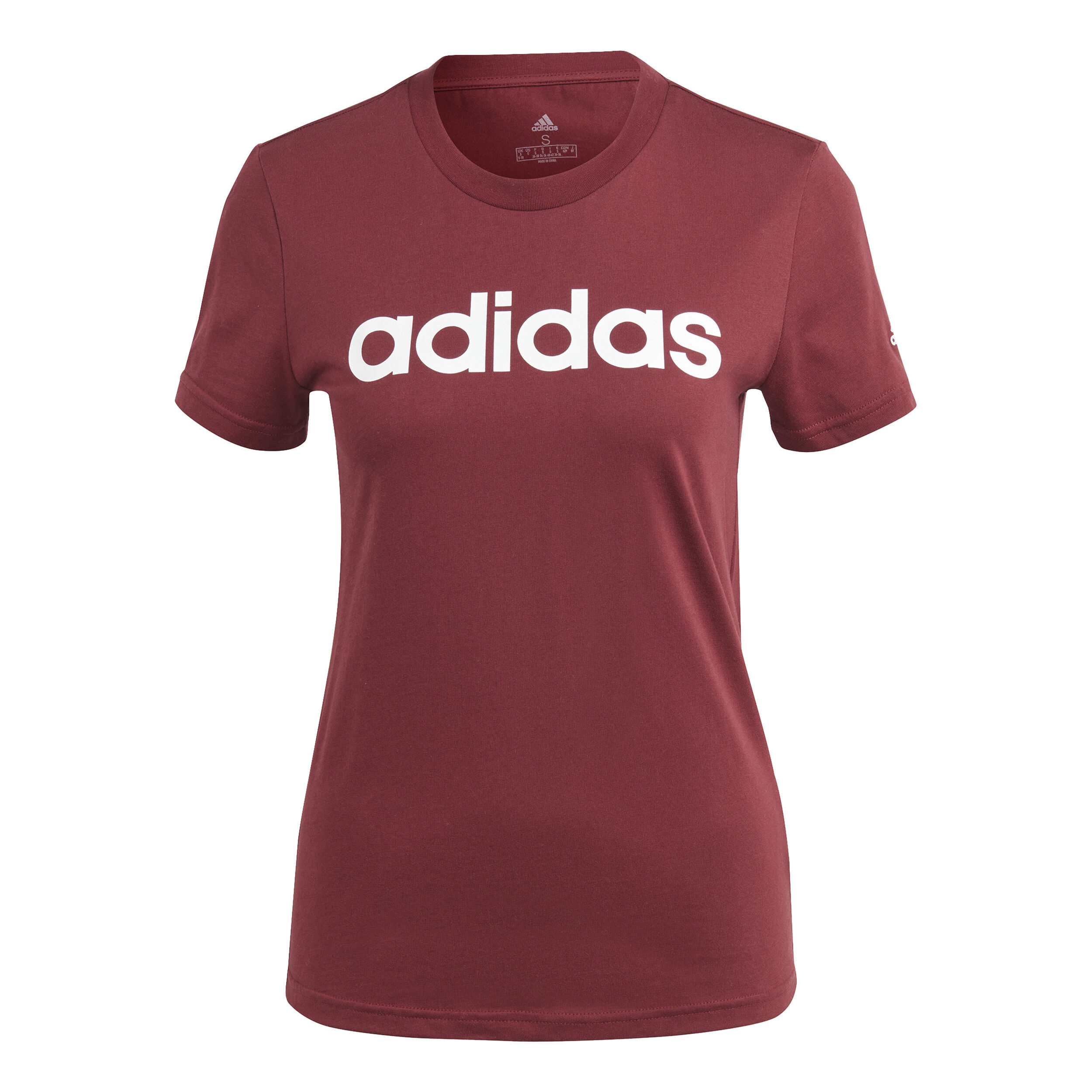 Linear T Shirt Damen Rot WeiB
