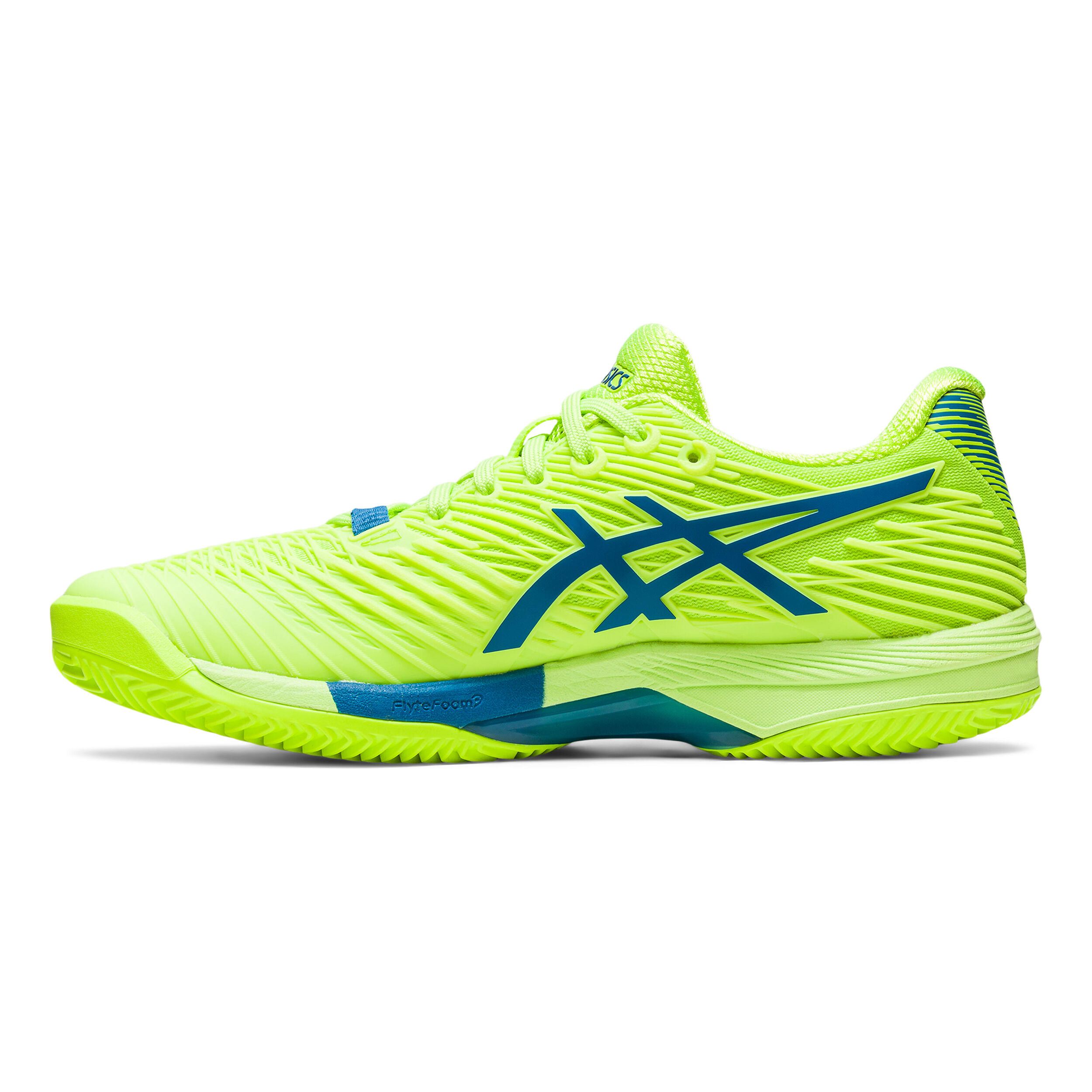 ASICS Solution Speed FF 2 Sandplatzschuh Damen Neongrun Blau online kaufen Tennis Point DE
