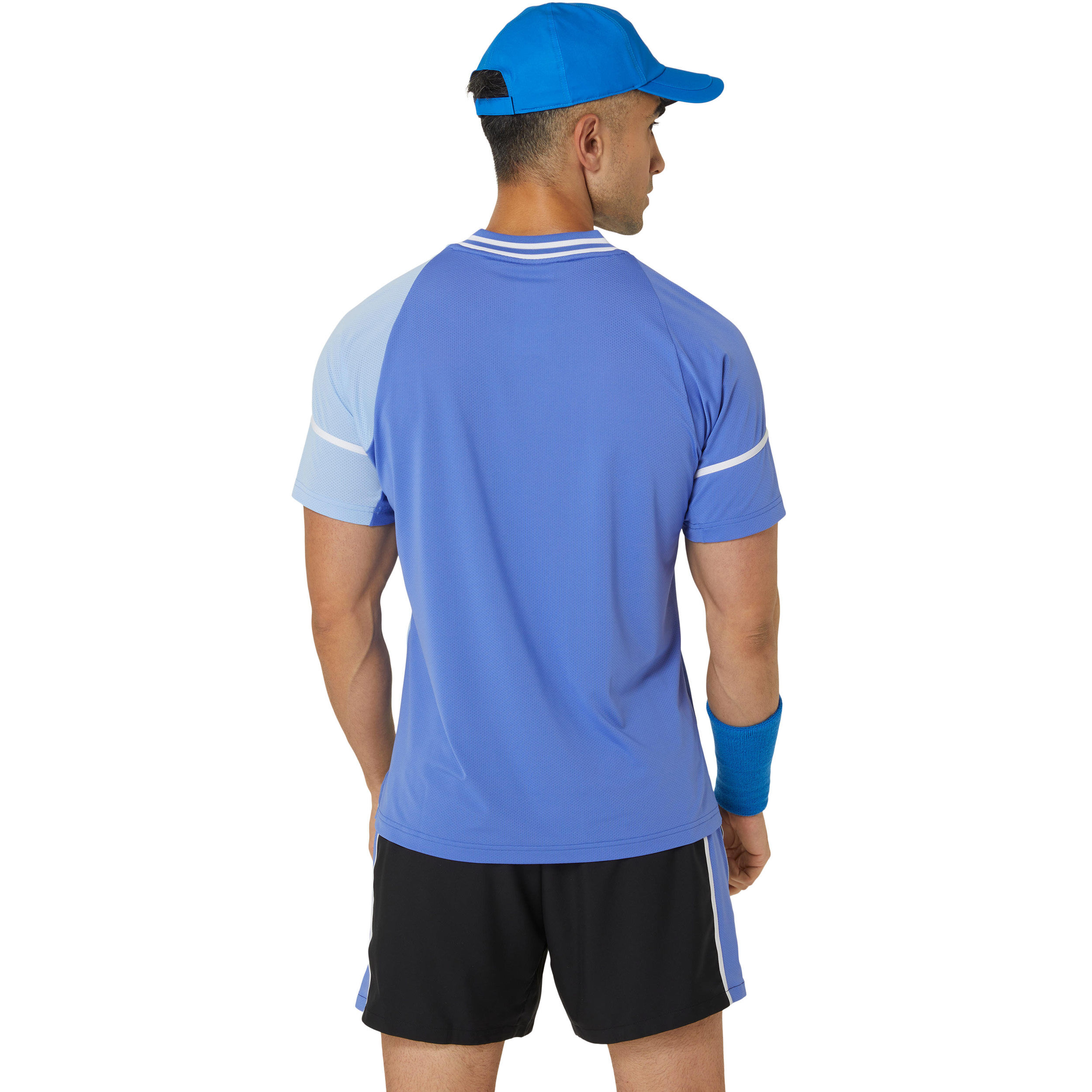 Asics t shirt bleu discount