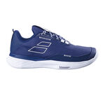 Babolat Tennisschuhe Babolat Sfx Evo Carpet Teppichschuh Herren-Dunkelblau,Weiß