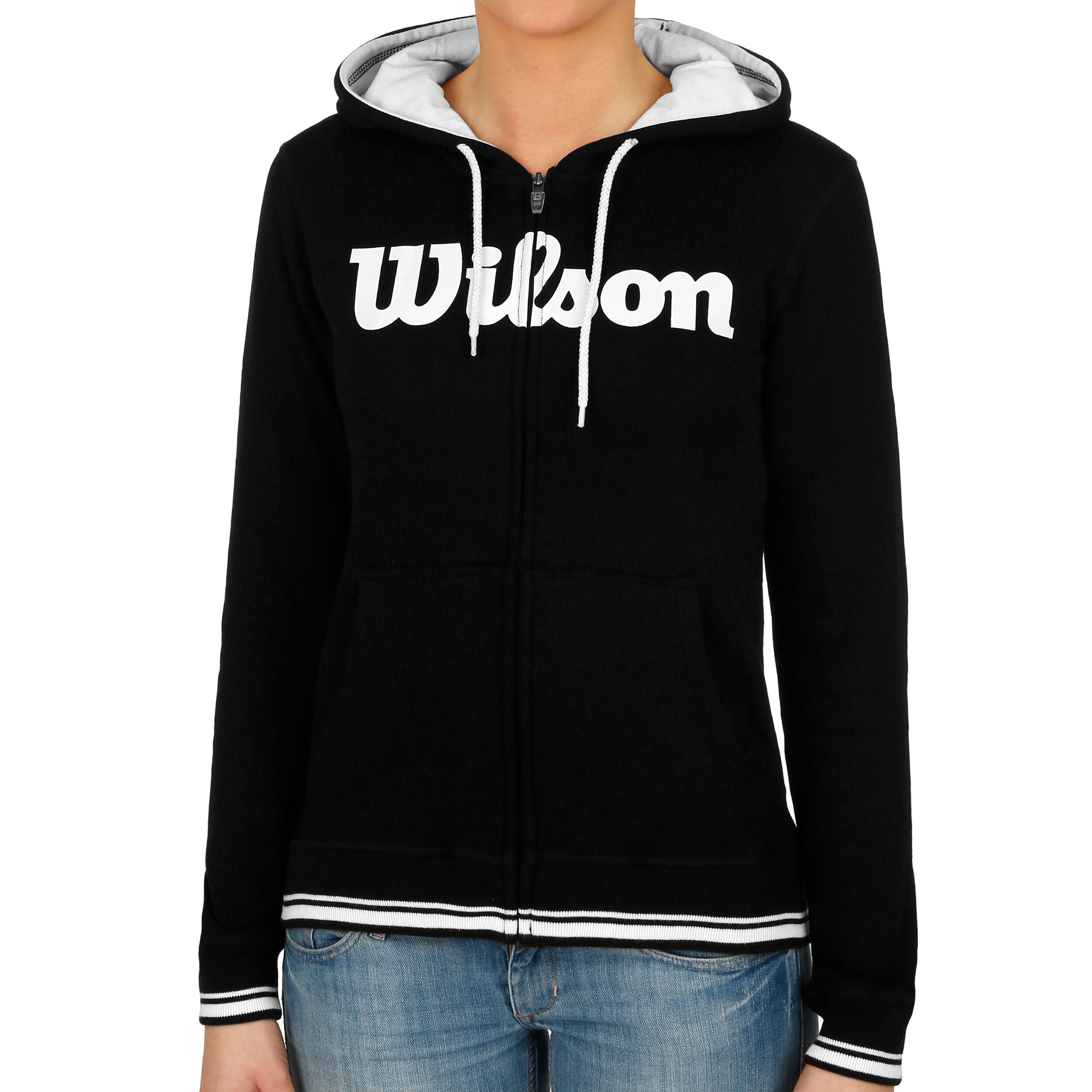 Wilson Damen Team Script Fullzip Hoody  Sweatjacke schwarz NEU 